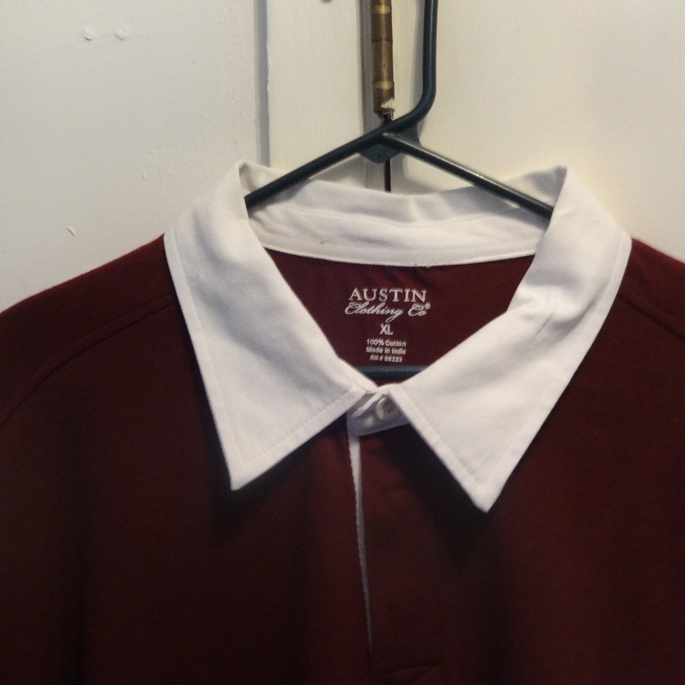 NWT Austin Clothing Cmpany Men's L/S Red Polo Size